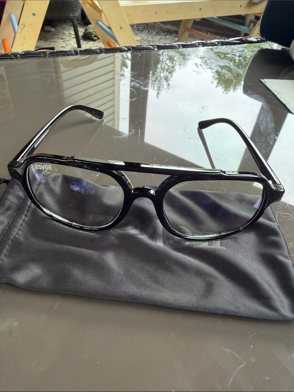 Classic Black Women's Blue Light with Subtle Logo